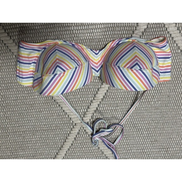Kate Spade, Women's Seersucker Rainbow Bikini, Size Large - Picture 3 of 6